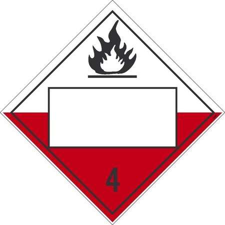 Nmc PLACARD, COMBUSTIBLE 4, BLANK,  DL153BP25